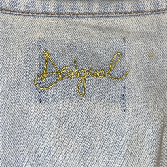 Denim Jacket Yellow Ombré Flowers Desigual - Picture 5 of 6